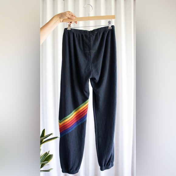 Aviator Nation Charcoal Neon Chevron Sweatpants Small - Picture 5 of 6